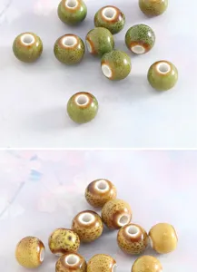 8mm flower glaze ceramic loose beads for DIY handmade bracelets jewelry making accessories