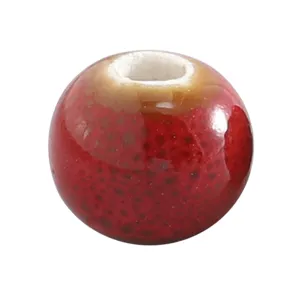8mm Red Glazed Ceramic Beads DIY Handmade Bracelet Necklace Jewelry Making Loose Beads