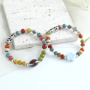New Chinese style ceramic beaded bracelet retro fashion women jewelry accessory main view