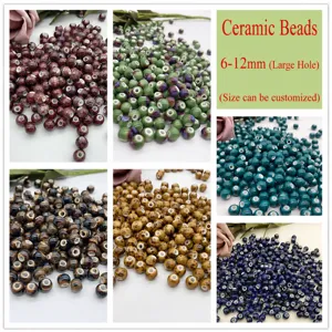Ceramic Loose Beads High Temperature Fired Colorful Glaze Beads For DIY Jewelry Making Bracelet Necklace Crafting