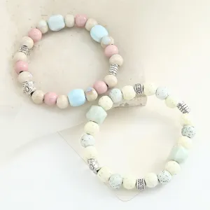 Süßes Keramik Perlenarmbänder Set für Damen, stilvoller Modeschmuck für den Alltag und Reisen.