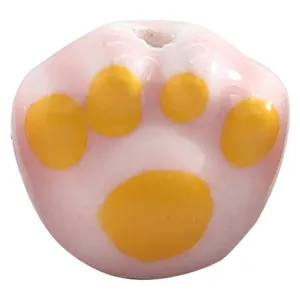 Cute ceramic cat paw loose beads for DIY handmade bracelets, phone chains and jewelry accessories.