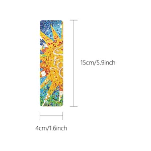 Artistic mosaic sun bookmark with dimensions 15x4cm, perfect for reading and book decoration.