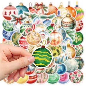 Set adesivi natalizi per decorazione fai da te di festa, decalcomania pallina colorata.