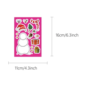 Kids DIY snowman puzzle sticker sheet Christmas waterproof cartoon craft art decoration