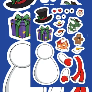 DIY build a snowman sticker sheet kids Christmas craft cartoon waterproof decal decor