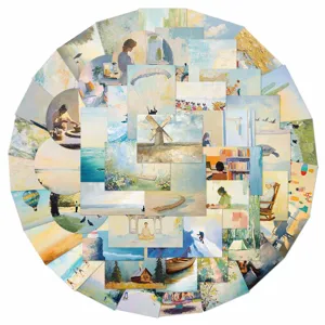 50pcs aesthetic oil painting stickers vintage art journaling cards for phone case ipad