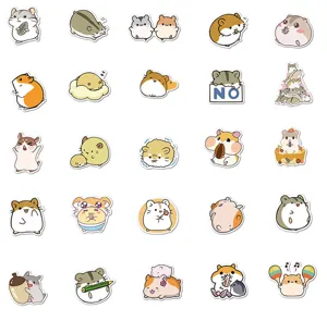 100 pcs cute hamster stickers waterproof vinyl decal for journal laptop water bottle