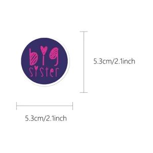 Big sister decorative sticker detail view, waterproof vinyl decal for luggage guitar decoration