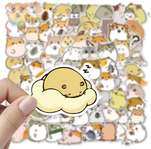 100 cute cartoon hamster stickers waterproof vinyl decals for diary laptop water bottle