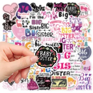 Waterproof big sister sticker pack vinyl decal for luggage guitar laptop decoration.