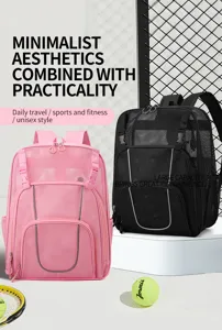 Mesh hollow sports backpack, lightweight daily travel fitness bag with reflective strips.