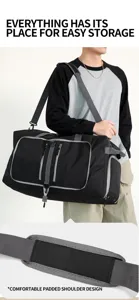 Gran bolsa de viaje tipo duffel, bolsa de almacenamiento plegable y bolsa deportiva de fitness.