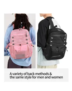 Breathable mesh cutout casual backpack for men and women, perfect for fitness and travel.