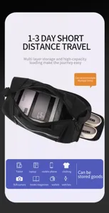 Borsone da viaggio impermeabile di grande capacità, con scomparti multipli e tasca per scarpe.