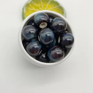 12mm ceramic glazed loose beads for DIY jewelry, bracelet and necklace accessories, kiln effect.