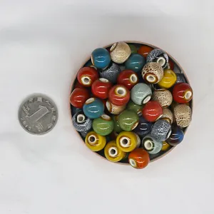 12mm glazed ceramic beads colorful leopard print loose beads DIY jewelry making accessories necklace