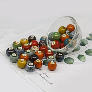 12mm glazed ceramic beads loose DIY jewelry accessories for handmade bracelets necklaces
