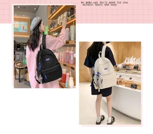 Japanischer minimalistischer einfarbiger Studentenrucksack große Kapazität Freizeittasche