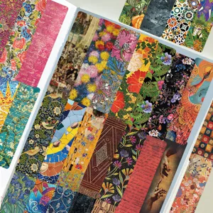 Artistic bookmark set details showing classic painting designs and vintage decorative patterns.