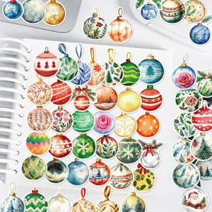 56pz adesivi pallina di natale set decalcomanie decorative fai da te per tazze quaderni