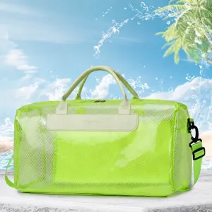 Casual Waterproof PVC Mesh Travel Backpack Large Capacity Beach Bag Transparent Outdoor Sports Gym Bag For Unisex