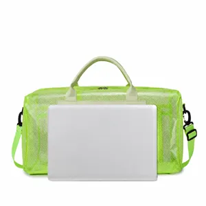 PVC mesh travel duffel bag large capacity beach waterproof gym bag with shoulder strap