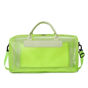 Large capacity PVC mesh travel duffel bag waterproof beach sports gym bag for outdoor use