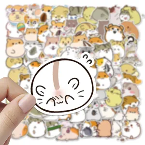 Cute cartoon hamster stickers waterproof self adhesive vinyl decals for laptop water bottle journal