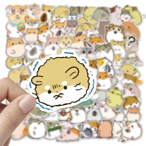 100pcs cute hamster stickers waterproof vinyl decals for journaling laptop water bottle crafts