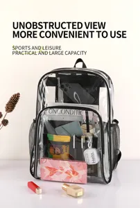 Transparenter PVC Rucksack große Kapazität durchsichtige Schultasche Alltag Freizeit