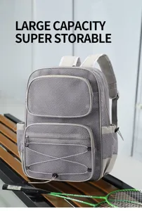 Zaino in rete grigio grande capacita spiaggia viaggio multi-tasca traspirante sport fitness borsa