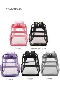 Klarer transparenter Schulrucksack große Kapazität PVC Schüler Büchertasche lässiger Tagesrucksack