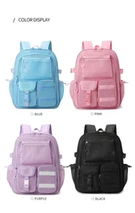 Grande capacita rete multi-tasca zaino borsa da scuola per studenti viaggio zainetto.