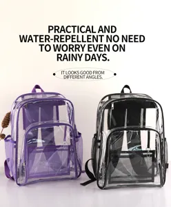 Transparenter PVC Rucksack große Kapazität wasserdichte Schultasche mit vielen Taschen