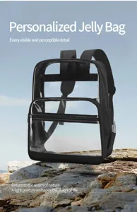 Transparenter PVC Rucksack große Kapazität schule tasche mit schwarzem Rand freizeit