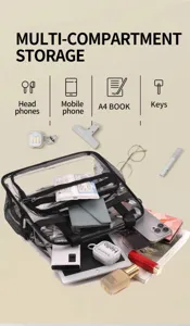 Clear PVC multi-compartment travel bag waterproof concert tote bag with zipper and handles