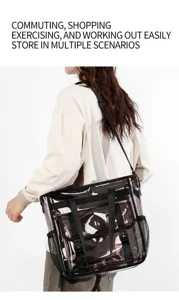 Clear PVC beach bag transparent waterproof tote bag multi-scenario travel shoulder bag