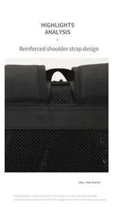 Zaino per laptop in rete resistente con spallacci rinforzati per viaggi quotidiani comodi.