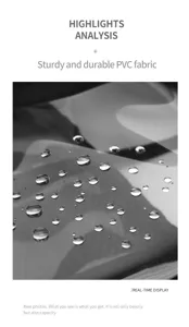 Wasserdichter transparenter PVC Rucksack Stoff Detailaufnahme, strapazierfähige Oberfläche.