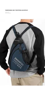 Vielseitiger Multifunktions-Sling-Rucksack in Dunkelblau für Outdoor und Alltag.