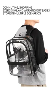 Durchsichtiger PVC Rucksack Transparente Schule Büchertasche Wasserdichter Tagesrucksack