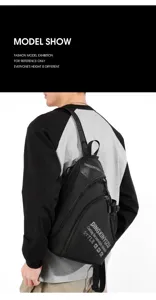 Nahaufnahme des schwarzen multifunktionalen Sling-Rucksacks perfekt für Outdoor-Freizeit.