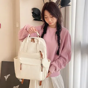 Koreanischer Stil großer Kapazität Canvas Rucksack mit mehreren Taschen und Münztasche.
