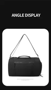 Borsa da viaggio nera multifunzione con tracolla per palestra, sport e brevi spostamenti.