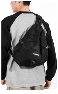 Lightweight nylon sling bag for men women outdoor hiking crossbody chest backpack daily use