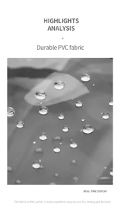 Detailansicht von strapazierfähigem, wasserdichtem PVC-Gewebe für transparente Rucksäcke.