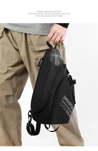 Stylische schwarze Tropfen-Umhängetasche für Herren, ideal für Freizeit und Reisen.