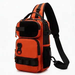 Outdoor Taktische Umhängetasche multifunktionale Angelrucksack Angeltasche orange.