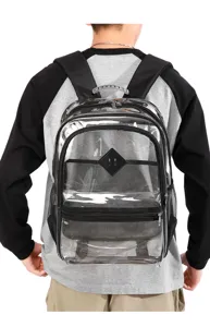 Klar PVC transparent rucksack schule freizeit tasche fur konzert und stadion event